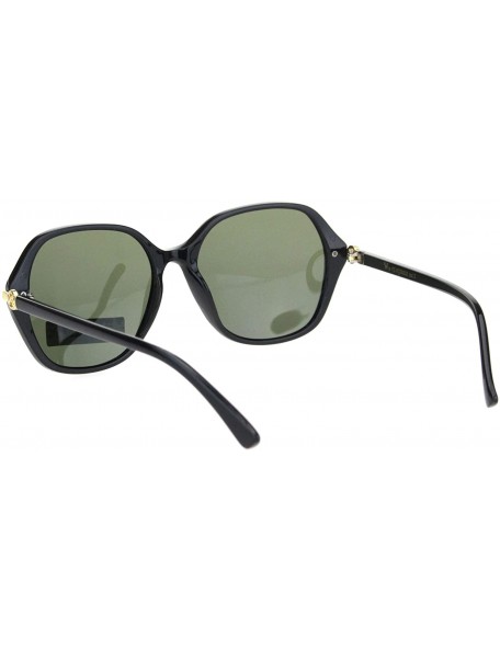 Butterfly Polarized Womens 90s Metal Jewel Hinge Plastic Butterfly Sunglasses - Black Gold Solid Green - CF18ONQDME7 $13.22