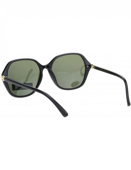 Butterfly Polarized Womens 90s Metal Jewel Hinge Plastic Butterfly Sunglasses - Black Gold Solid Green - CF18ONQDME7 $13.22