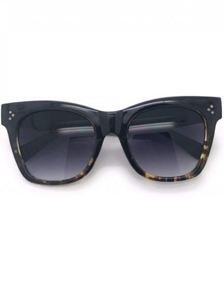 Square Womens Oversized Fashion Sunglasses Big Flat Square Frame0 UV Production Eye Glass - Black Leopard - CB18I2O4AG7 $12.18