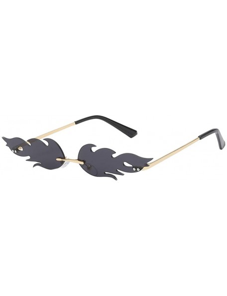 Wrap Fire Sunglasses Fashion Sunglasses Metal Sunglasses Vintage Style Sunglasses - A - C118TM553KR $9.78