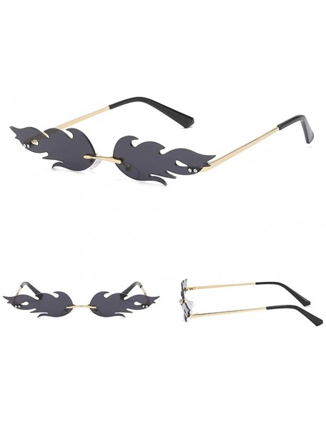 Wrap Fire Sunglasses Fashion Sunglasses Metal Sunglasses Vintage Style Sunglasses - A - C118TM553KR $9.78