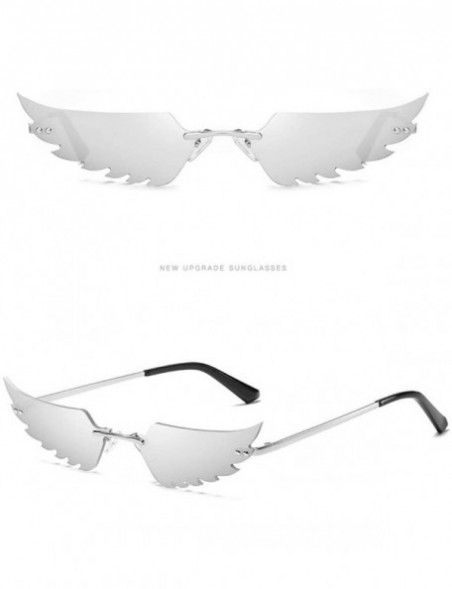 Butterfly Fashion Irregular Man Women Wing Shape Sunglasses Glasses Shades Vintage Retro - Silver - CI1983SE75K $11.53