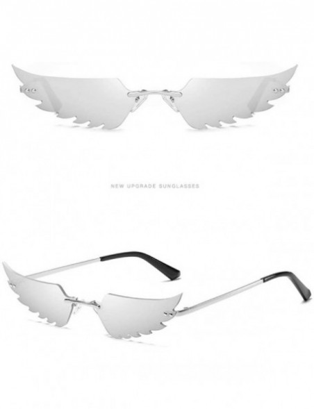 Butterfly Fashion Irregular Man Women Wing Shape Sunglasses Glasses Shades Vintage Retro - Silver - CI1983SE75K $11.53