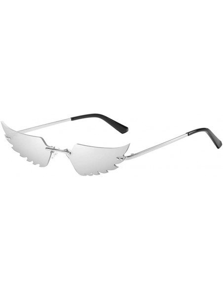 Butterfly Fashion Irregular Man Women Wing Shape Sunglasses Glasses Shades Vintage Retro - Silver - CI1983SE75K $11.53