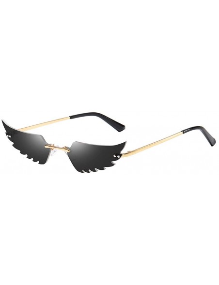 Butterfly Fashion Irregular Man Women Wing Shape Sunglasses Glasses Shades Vintage Retro - Silver - CI1983SE75K $11.53