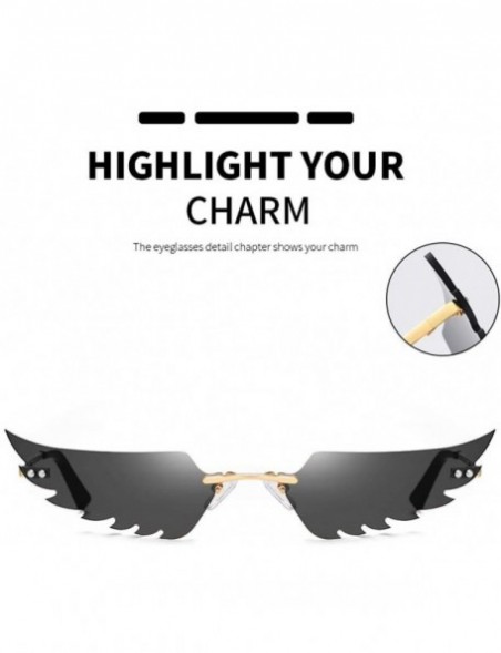 Butterfly Fashion Irregular Man Women Wing Shape Sunglasses Glasses Shades Vintage Retro - Silver - CI1983SE75K $11.53