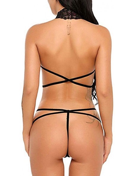 Wrap Valentine's Day Women Sexy Lingerie Bodysuit Lace Bow Babydoll Underwear Perspective Backless Soft Underwear - C718NGRRL...