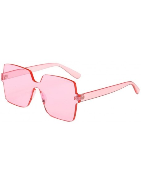 Rimless Fashion Vintage Big Frame Sunglasses Eyewear Unisex Rimless Sunglasses Gift for Friend (D) - D - CL18R3XXXXU $8.28
