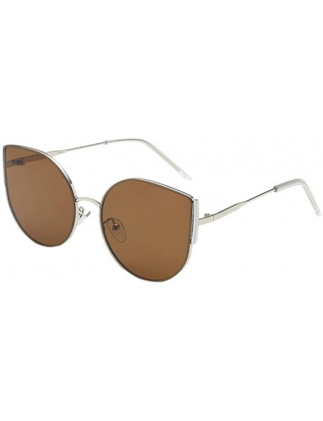 Round Fashion Man Women Irregular Shape Sunglasses Unisex Vintage Style Glasses Retro Sunglasses for women men - Brown - CI18...