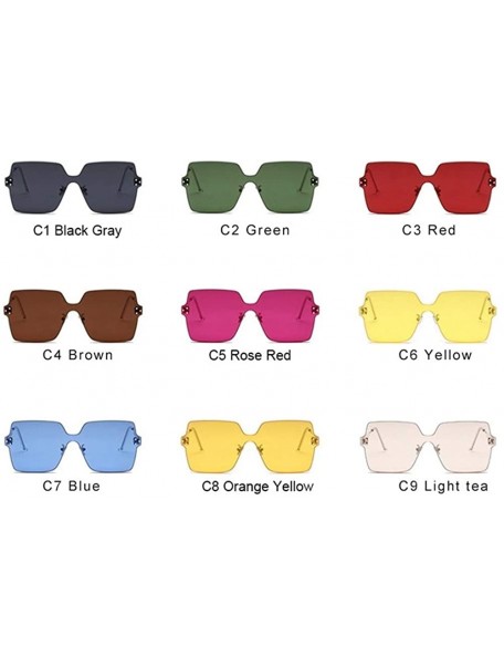 Rimless Rimless Sunglasses Women Crystal Square Frame Eyeglasses Men Brand Designer Ocean Lens Sun Glasses UV400 - CS198OISDT...