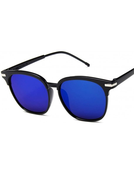 Oversized Square Sunglasses Man Retro Mirror Fashion Sun Glasses Vintage Shades - Silver - CB194OR48GT $20.16