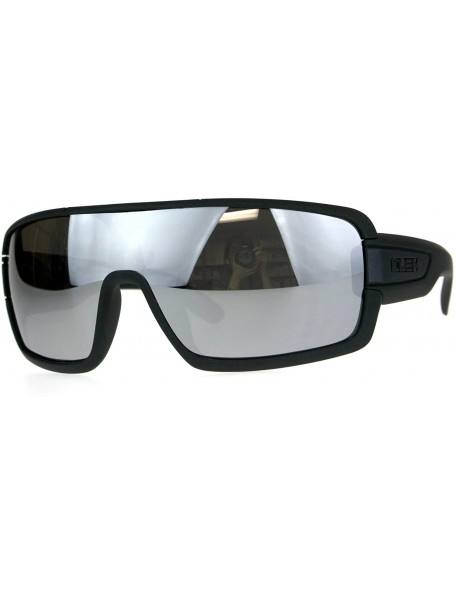 Sport Mens Kush Robotic Shield Color Mirror Plastic Oversize Sunglasses - Mirror Grey - C5180T4TDUT $11.16