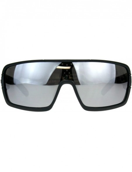 Sport Mens Kush Robotic Shield Color Mirror Plastic Oversize Sunglasses - Mirror Grey - C5180T4TDUT $11.16
