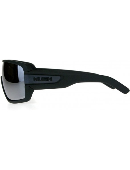 Sport Mens Kush Robotic Shield Color Mirror Plastic Oversize Sunglasses - Mirror Grey - C5180T4TDUT $11.16