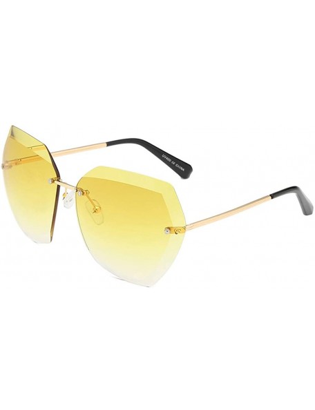 Aviator Fashion classic sunglasses - multi-color frameless trim sunglasses - E - CF18RR3KU8C $39.53