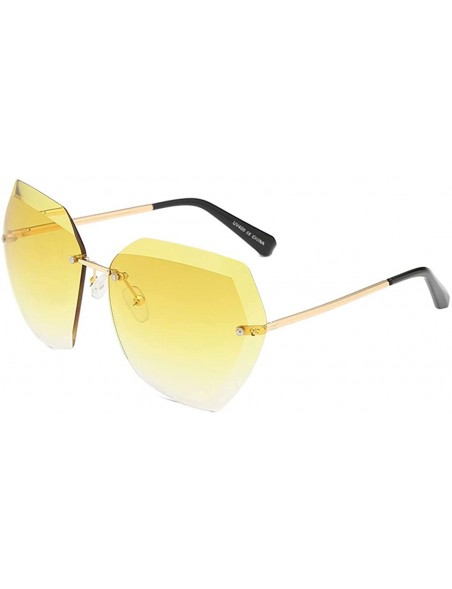 Aviator Fashion classic sunglasses - multi-color frameless trim sunglasses - E - CF18RR3KU8C $39.53