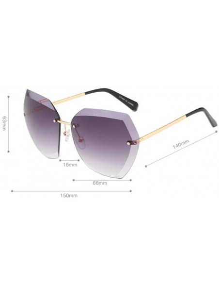 Aviator Fashion classic sunglasses - multi-color frameless trim sunglasses - E - CF18RR3KU8C $39.53