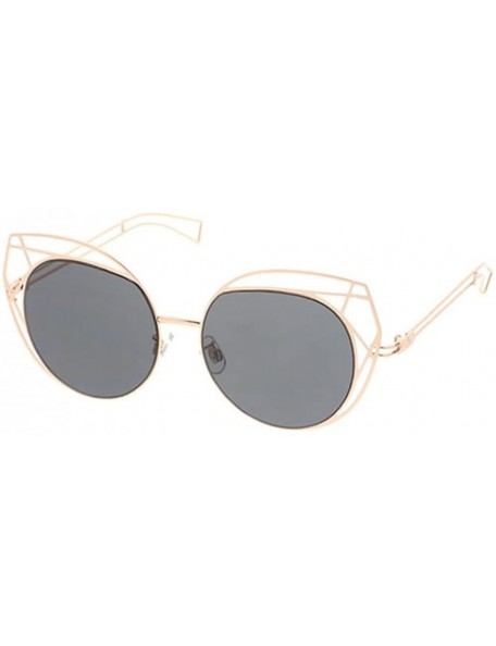 Oversized Fashion Culture Women's Oversized Laser Cut Cat Eye Sunglasses - Gold - CT18D54RGSO $15.14