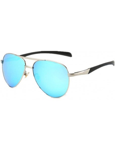 Rimless Men Driving Coating UV400 Mirror Polarized Sunglasses Sports Sun Glasses Eyewear - Blue - CS17YT8SAGO $20.19