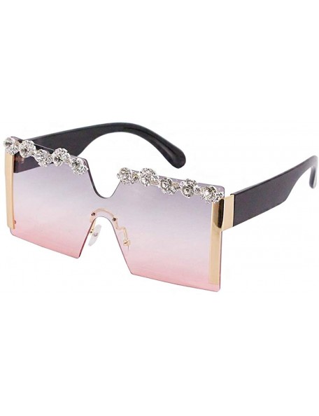 Oversized Oversize Shield Visor Sunglasses Flat Top Mirrored Mono Lens 170mm - Purple Crystal - C9197W8LTDZ $31.70