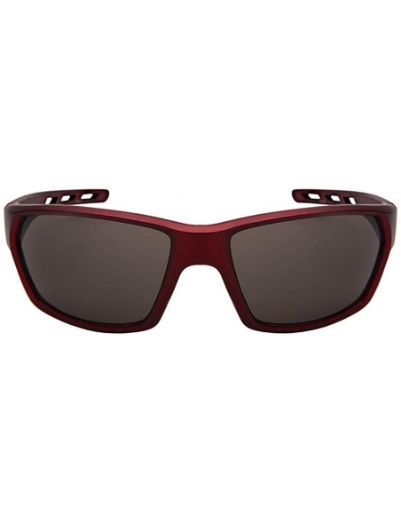 Sport Wrap Style Sport Sunglasses Men Women Mirrored Lens 570116MT - Matte Burgundy Frame/Grey Lens - CF18M53MGCT $8.34