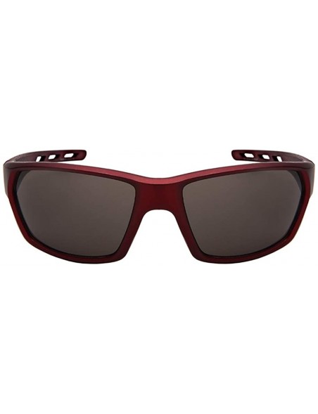 Sport Wrap Style Sport Sunglasses Men Women Mirrored Lens 570116MT - Matte Burgundy Frame/Grey Lens - CF18M53MGCT $8.34