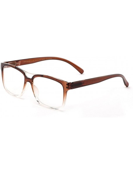 Square "Pozo" Slim Squared Modern Design Fashion Clear Lens Glasses - Brown/Clear - CC12HLJ46DL $8.09