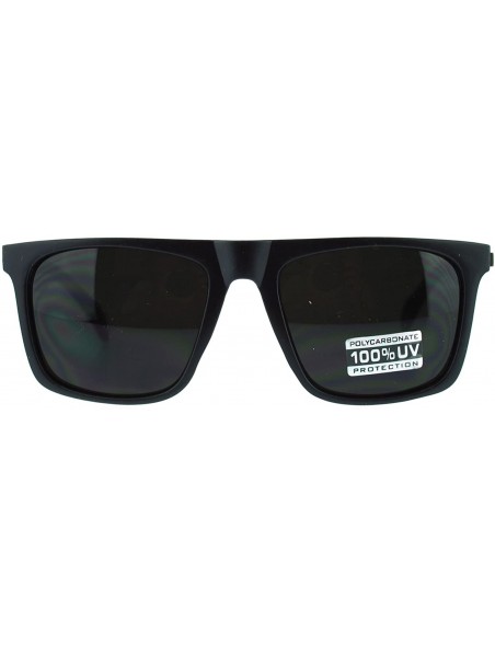 Square KUSH Square Sunglasses Men's Super Dark Lens Black Shades - Matte Black - CZ188483YY5 $12.93