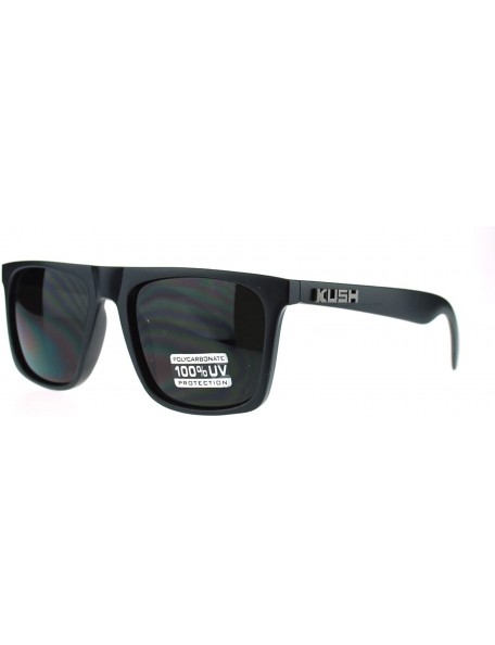 Square KUSH Square Sunglasses Men's Super Dark Lens Black Shades - Matte Black - CZ188483YY5 $12.93