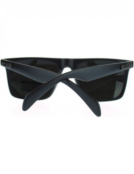 Square KUSH Square Sunglasses Men's Super Dark Lens Black Shades - Matte Black - CZ188483YY5 $12.93