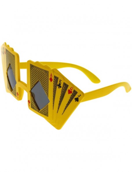 Oversized Halloween Costume Sunglasses Glasses Scary Party Men Women Adult - Cards-yellow - CQ127OQ1HOR $9.04