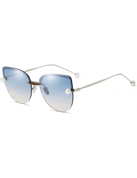 Round Women Sunglasses Retro Grey Drive Holiday Round Non-Polarized UV400 - Blue - C518R4WD8A9 $11.54