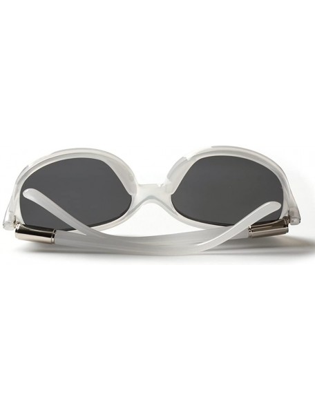 Oversized Design Fashion Round Oversized Women Full Frame Sunglasses Lsx 330 - Polarized White - CT11KHH58RX $18.39