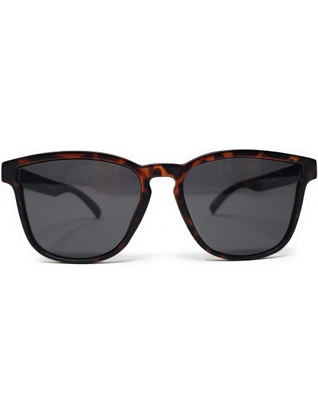 Oversized Retro 90s Hipster Square Horn Rimmed Sunglasses for Women - Unisex - Men UV400 - SM1131 - Tortoise / Grey - CC18LKR...