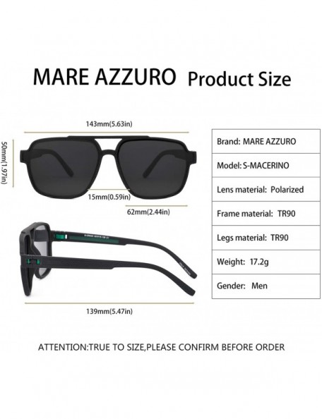 Square Sunglasses for Men Polarized UV Protection Square Frame for Sport Aviator - Green - C218WQOUXL3 $14.29