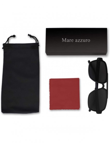 Square Sunglasses for Men Polarized UV Protection Square Frame for Sport Aviator - Green - C218WQOUXL3 $14.29