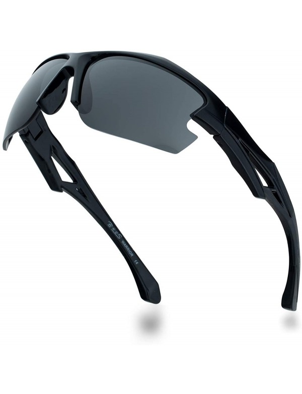 Sport Warrior sports polarized sunglasses for men UV400 protection - Black - CW18LHC7MLC $29.79