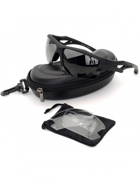 Sport Warrior sports polarized sunglasses for men UV400 protection - Black - CW18LHC7MLC $29.79