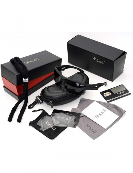 Sport Warrior sports polarized sunglasses for men UV400 protection - Black - CW18LHC7MLC $29.79