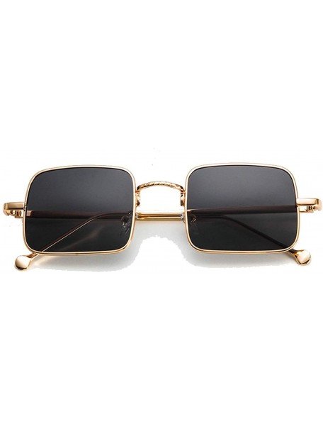 Square Classic style Arched Square Sunglasses for Unisex Metal PC UV 400 Protection Sunglasses - Gold Black - CC18SZU0OK0 $12.53