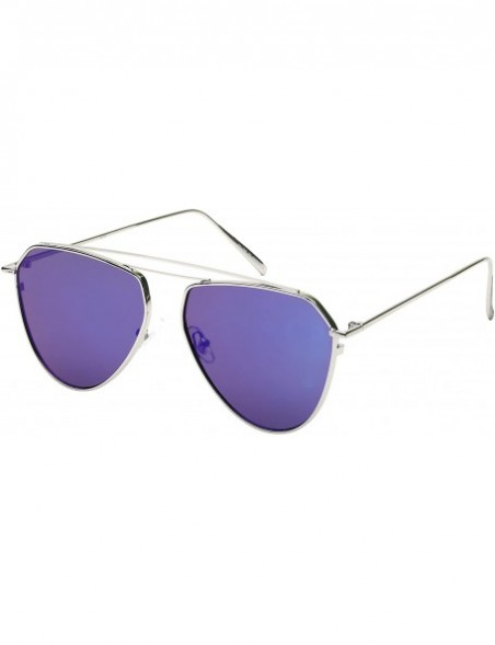 Aviator New Fashion Aviators with Flat Lens 25123-FLREV - Silver - CX12JJZAXYZ $10.66