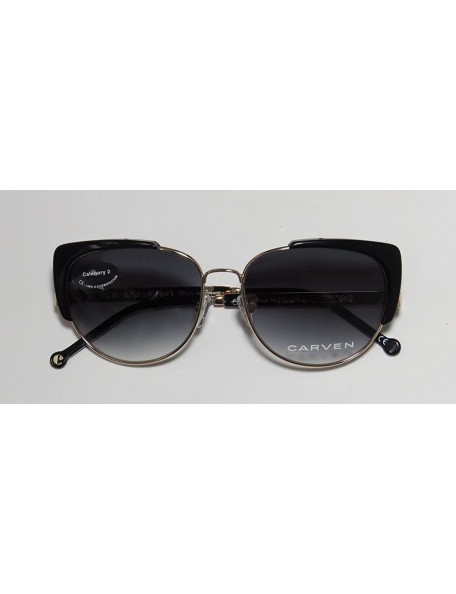 Cat Eye Maryline Womens/Ladies Cat Eye Full-rim Gradient Lenses Sunglasses/Shades - Black / Gold - CG121FZ7QA1 $57.32