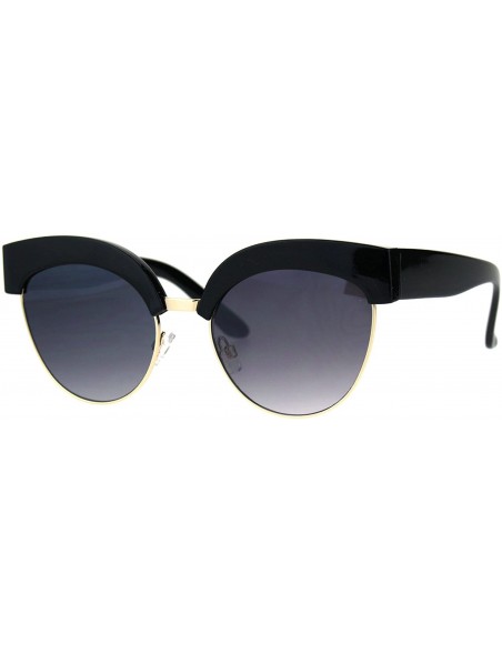 Butterfly Womens Designer Style Sunglasses Bold Top Butterfly Fashion Shades UV 400 - Black (Smoke) - CL1887MRW2K $11.76