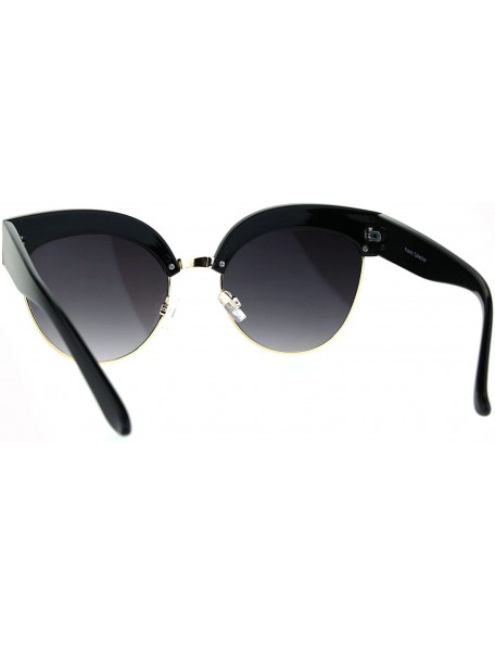 Butterfly Womens Designer Style Sunglasses Bold Top Butterfly Fashion Shades UV 400 - Black (Smoke) - CL1887MRW2K $11.76