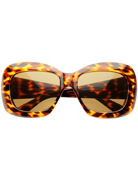 Square Designer Inspired Womens Fashion Oversized Bold Square Sunglasses (Tortoise) - CO117ICCGHP $9.52