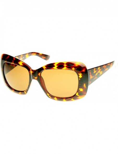Square Designer Inspired Womens Fashion Oversized Bold Square Sunglasses (Tortoise) - CO117ICCGHP $9.52