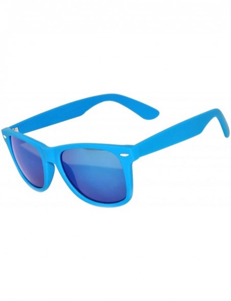 Oval 20 Pieces Per Case Wholesale Lot Sunglasses Colored Frame Full Mirror Lens - 20_pairs_matte_blue_light - CR18CMNWDUI $36.28