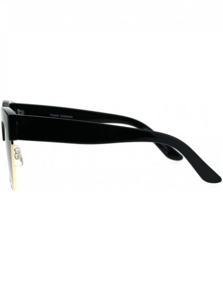 Butterfly Womens Designer Style Sunglasses Bold Top Butterfly Fashion Shades UV 400 - Black (Smoke) - CL1887MRW2K $11.76