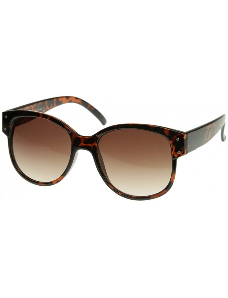 Wayfarer Designer Inspired Large Oversized Retro Style Sunglasses with Metal Rivets (Tortoise) - CH118PZYZ3H $20.37