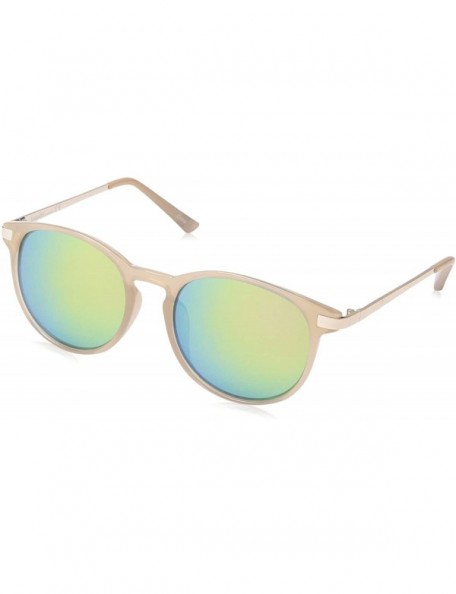 Round Women's LD273 Non-Polarized Iridium Round Sunglasses - Brown Nude - 60 mm - CO18O30NHDN $88.77